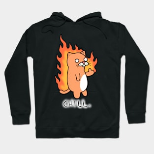 Chill cat on fire! Hoodie